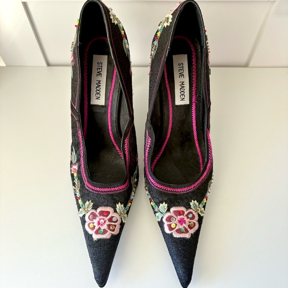 Steve Madden Fairy beaded Black Heels